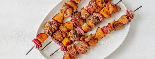 Grilled Chicken and Peach Skewers