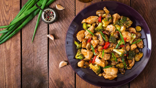 Broccoli Stir-Fry With Chicken And Mushrooms