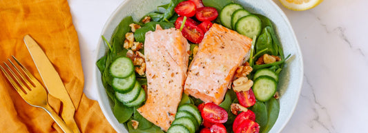 Lemon Garlic Salmon Salad