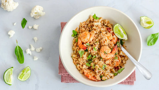 Spicy Shrimp With Cauli Mash & Kale