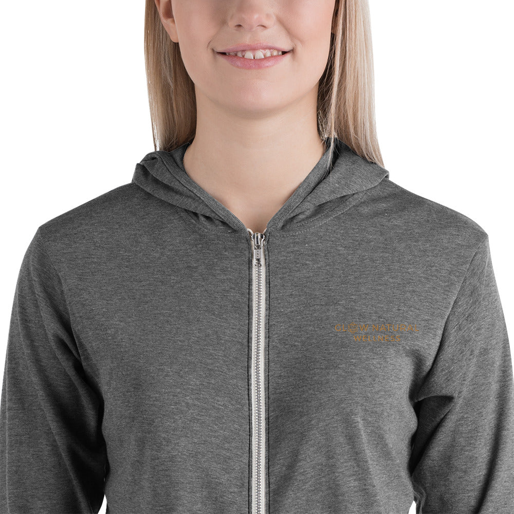 GLOW Natural Wellness GLOW Zip lightweight hoodie